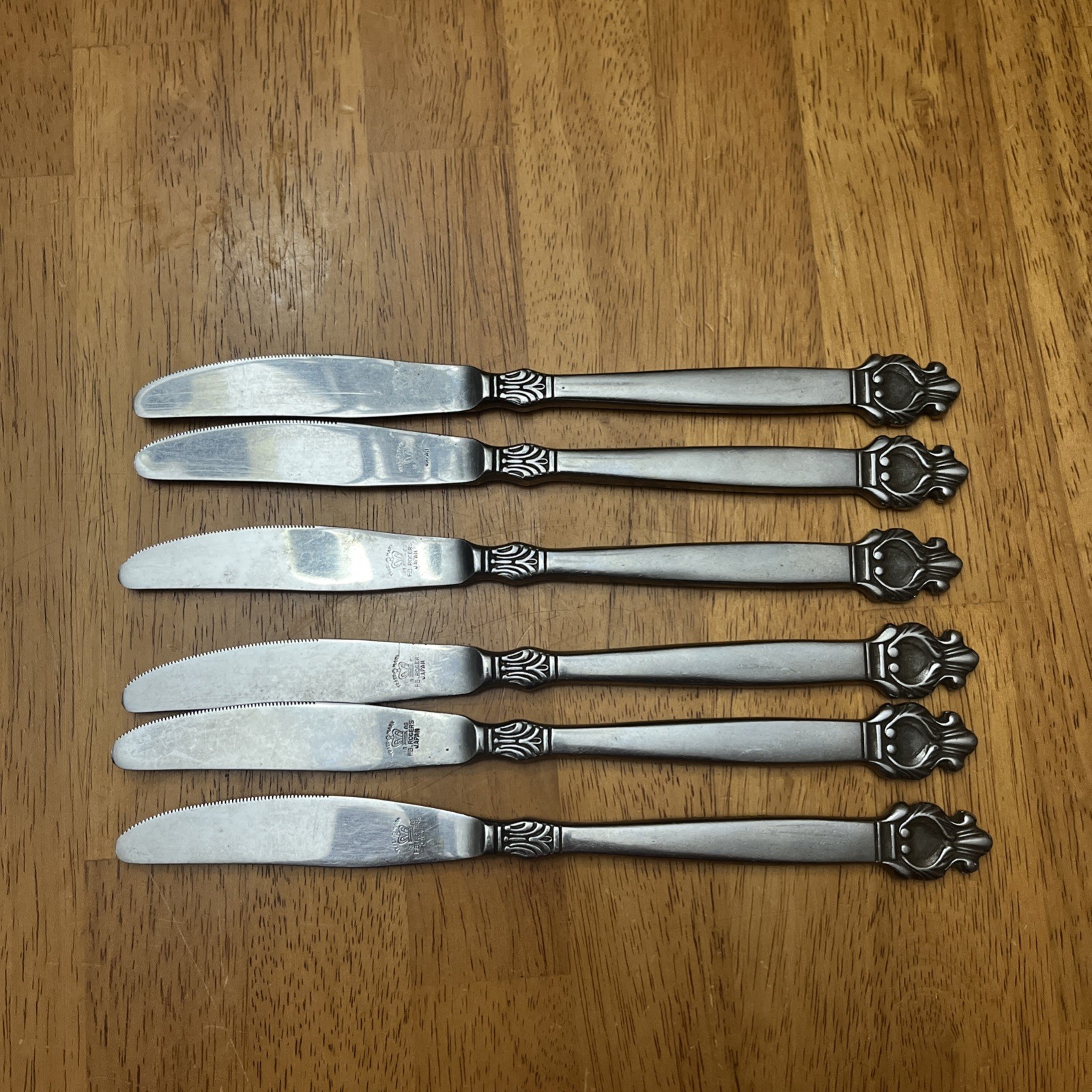 Lot of 6 Vintage FB Rogers 1883 Japan Silver Plated Butter Knives Erika Pattern