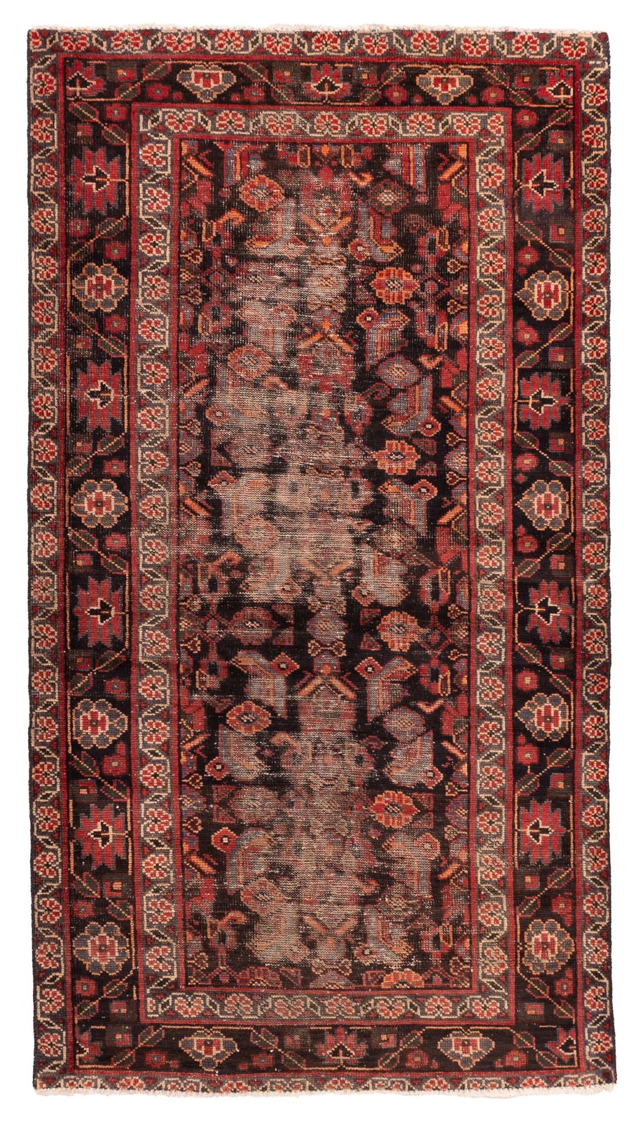 Vintage Traditional Hand-Knotted Area Rug 3’11” x 7’4″ Oriental Wool Carpet
