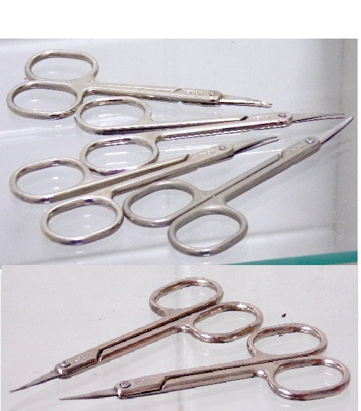6 Small Old Vintage 3.5″ Long Scissors Snips Made in Korea Needs Sharpening