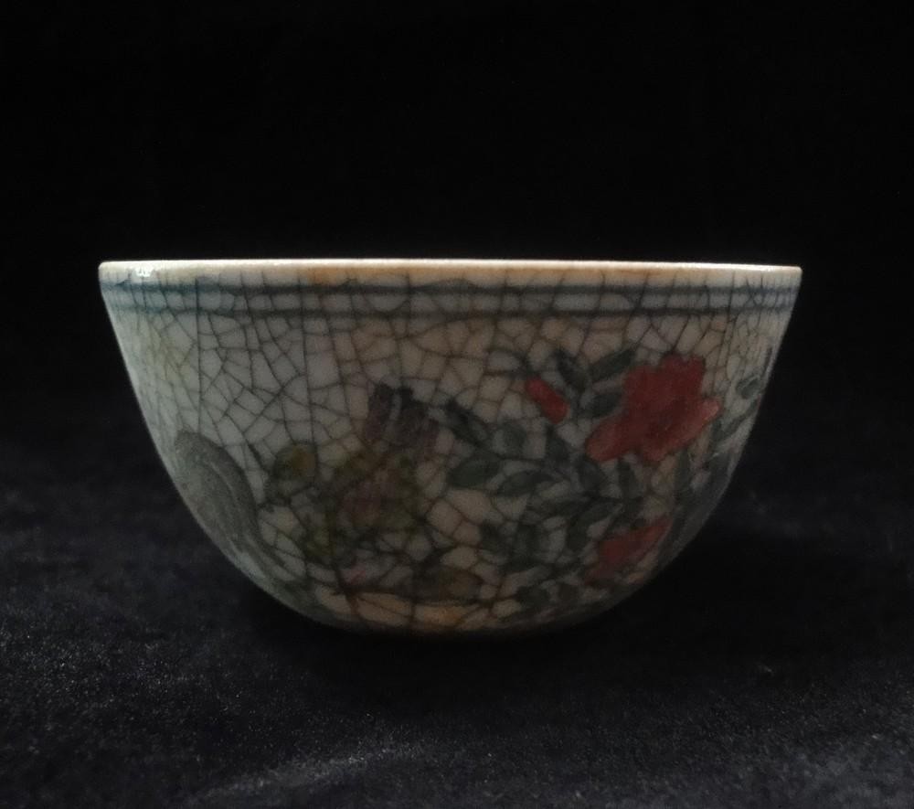 Rare Chinese Old Hand Painting Cocks Flowers Porcelain Cup “ChengHua” Mark