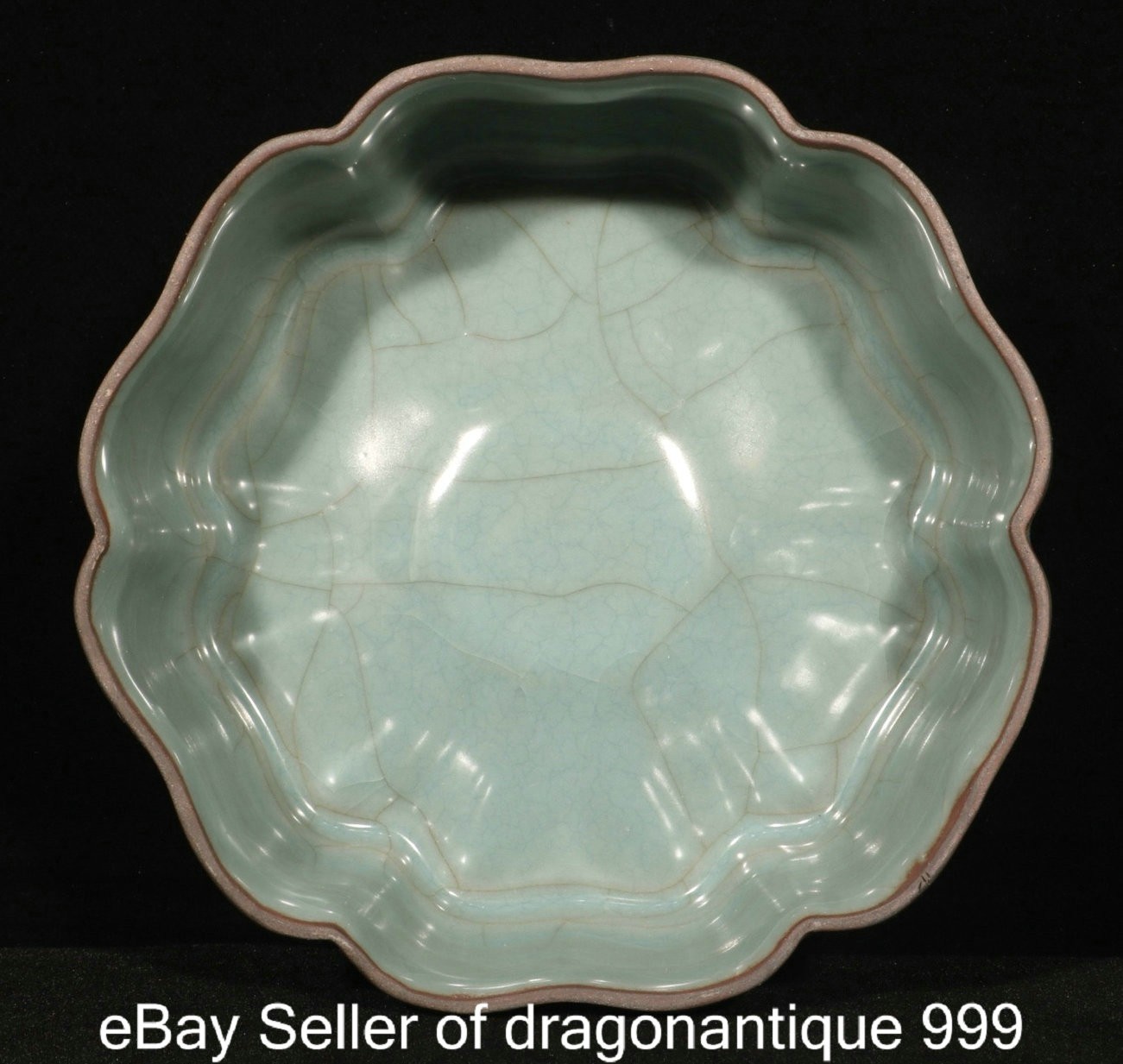 7.4″ Old Chinese Celadon Glaze Guan Kiln Porcelain Writing-Brush Washer