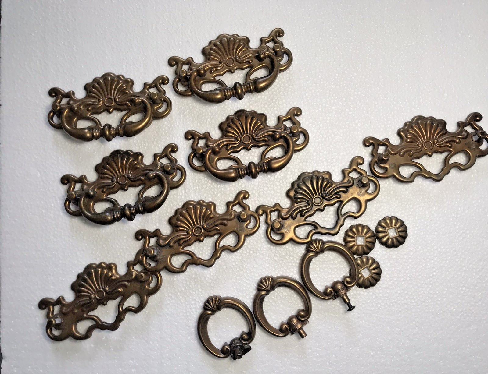 Brass Pulls Chest Dresser Drawer Gold Tone Finish Mixed Parts