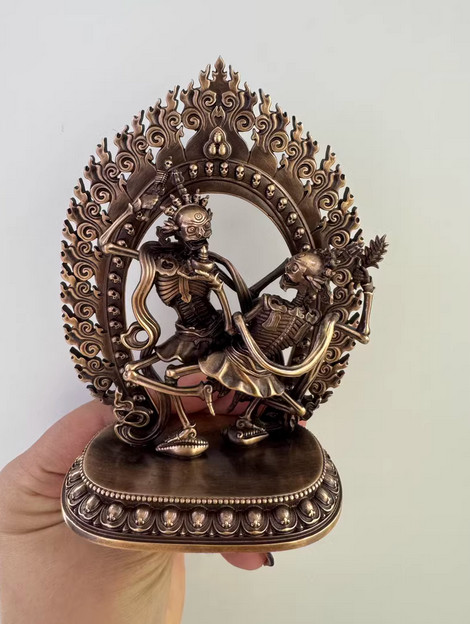 12CM Tibet Shri Chitipati Buddha Copper Statue