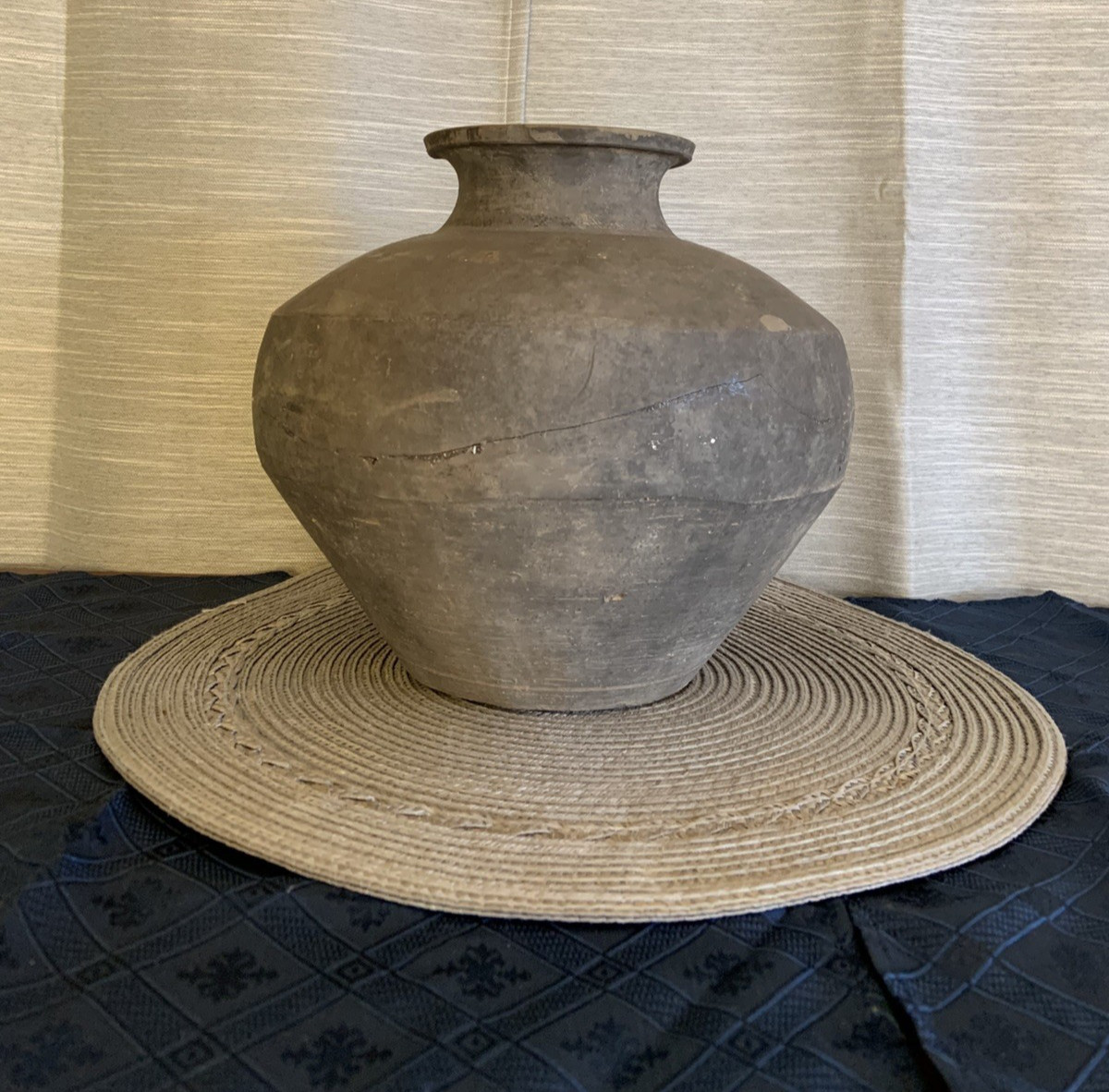 Ancient China Han Dynasty Superb Wheel Turned Large Earthenware Clay Jar 200BC