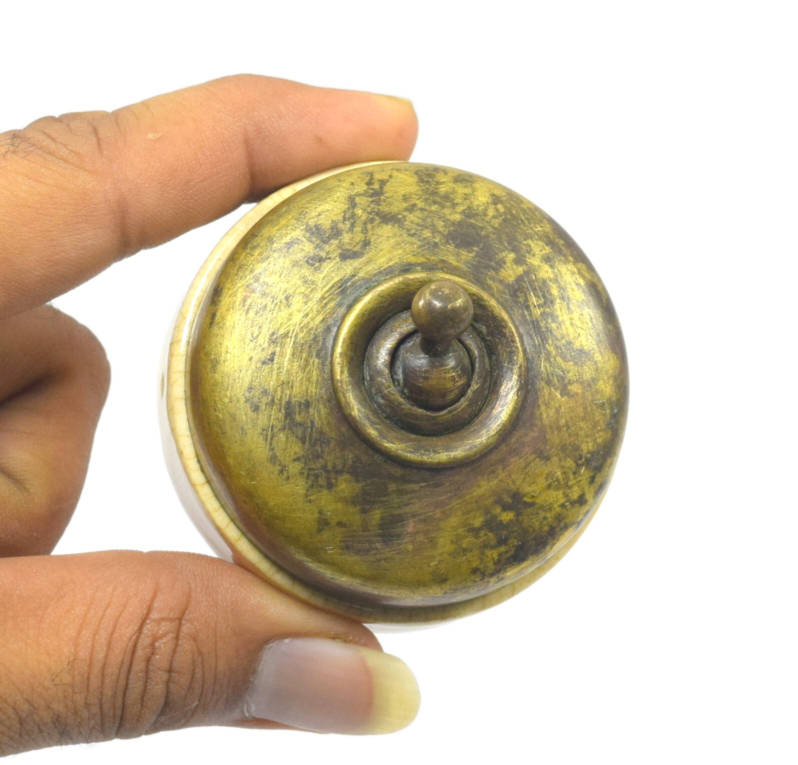 Vintage Toggle Dolly Brass Fitted Electric Switch Rustic Retro Style. i59-91