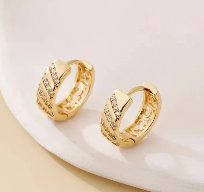 2Ct Round Cut Lab Created Diamond Women’s Hoop Earrings 14k Yellow Gold Plated