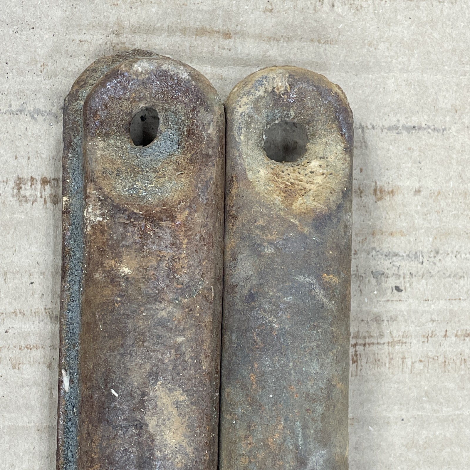 Lot 2 Cast Iron 6 lb Window Sash Weights Fishing Anchors 14″ long Vintage