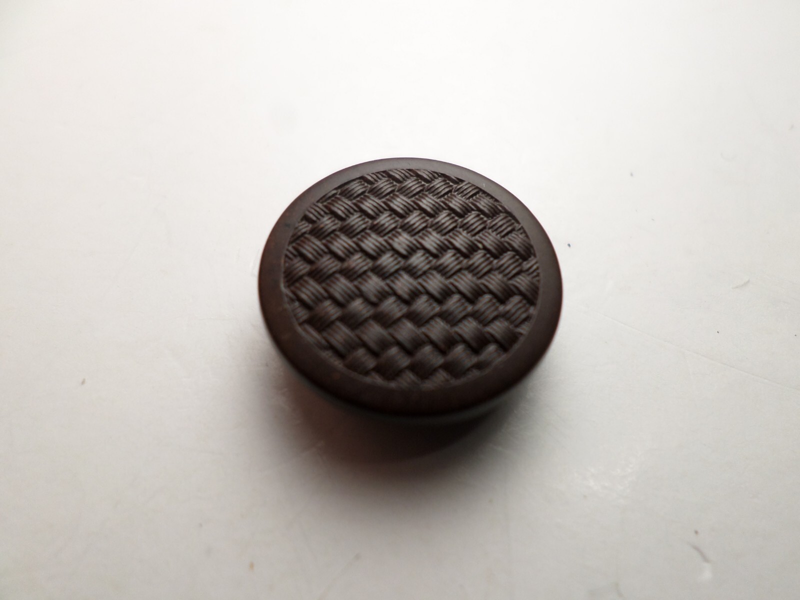 Vintage Goodyear Rubber Button basketweave design 5/8 inch IRC Co 1851