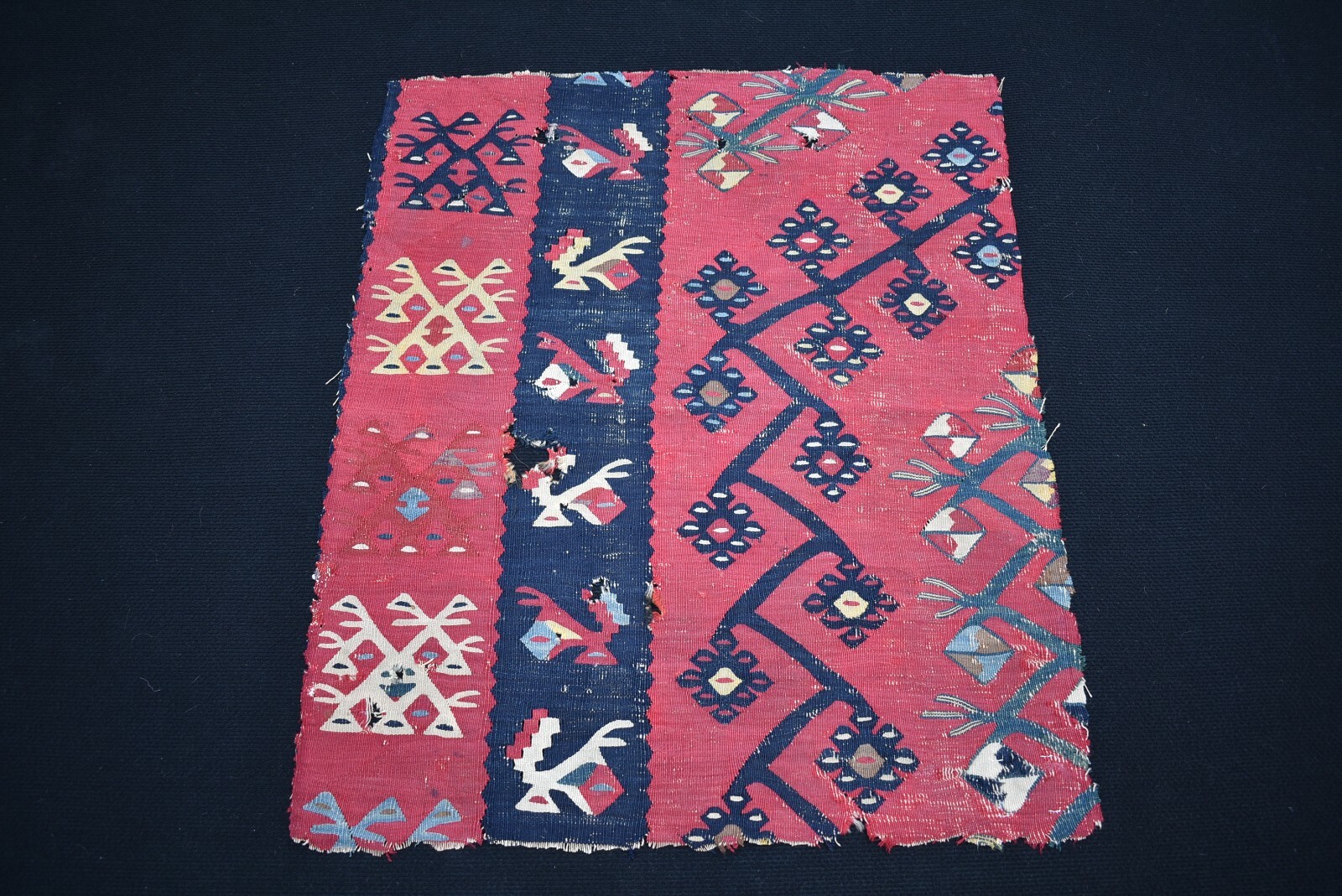 Terrific Antique Sharkoy Fargment Kilim Rug Collector’s Piece Fragment Kilim Rug