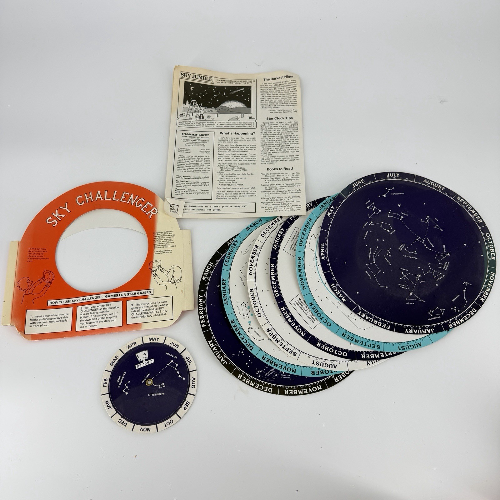 Sky Challenger Chart Astronomy UC Regents 1978 Vintage Educational 6 Wheels