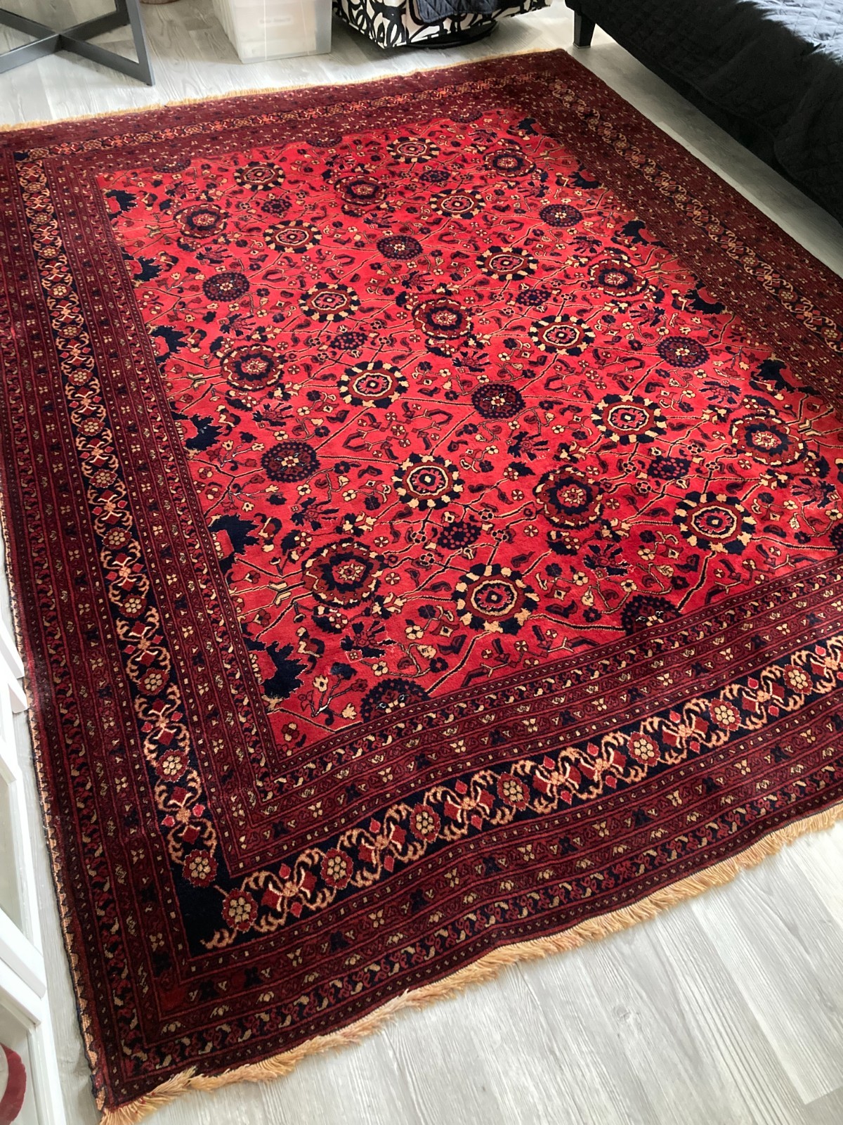 Turkish Dowry Area Rug Vintage Hand Knotted 6×9 Wool Tribal Anatolian Carpet