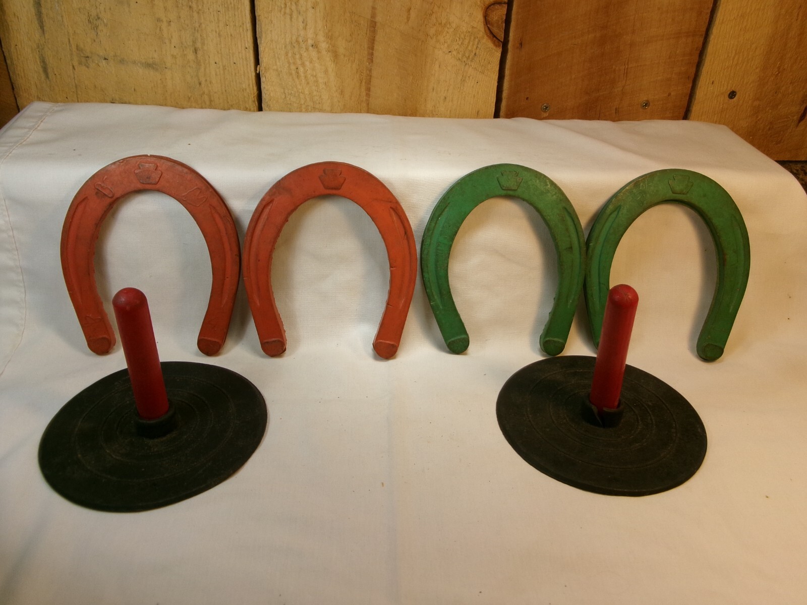 Antique Rare Primitive Rubber Horseshoe Set