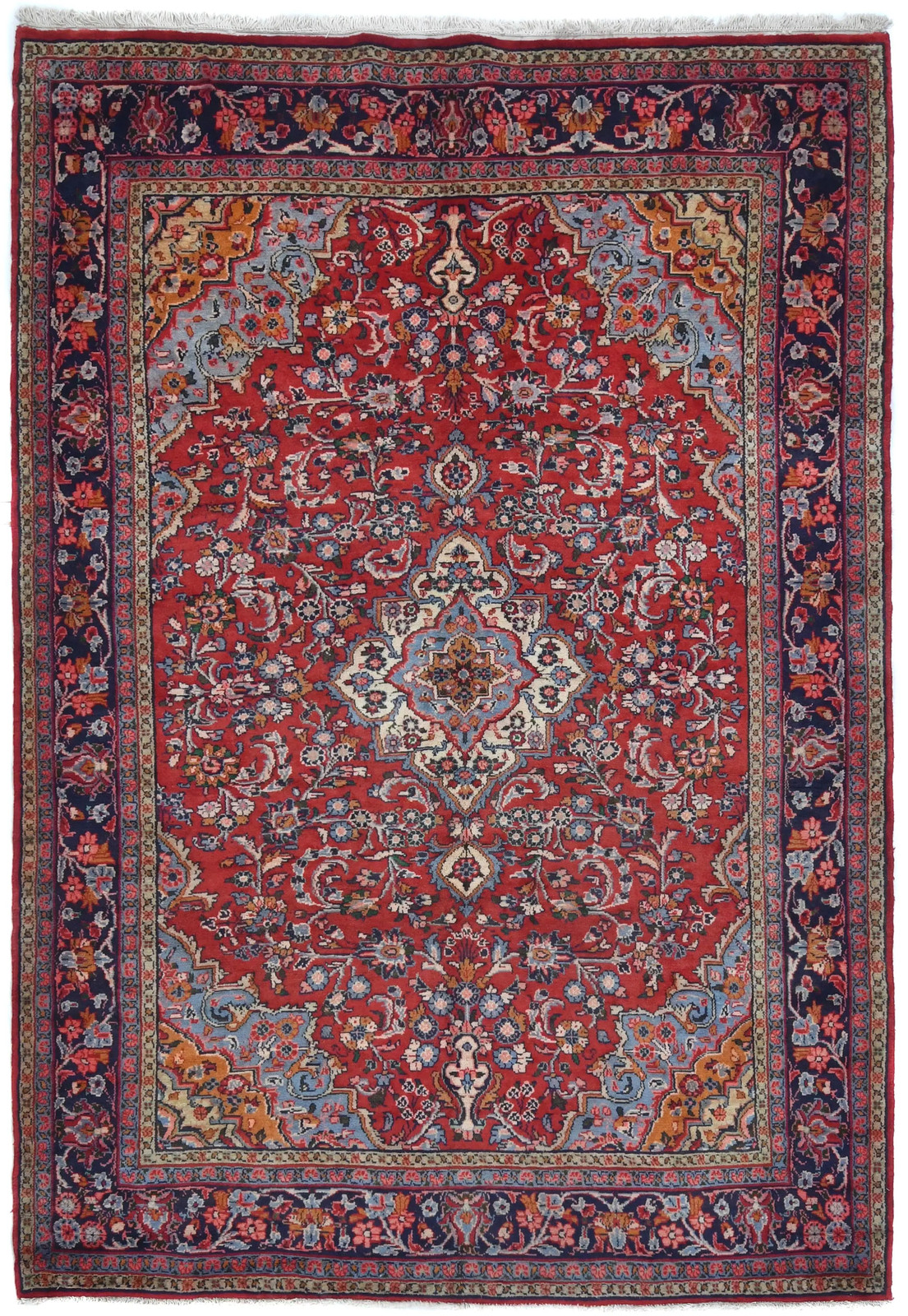 Handmade 6’4X9’10 Vintage Red Tribal Floral Oriental Rug Home Decor Carpet