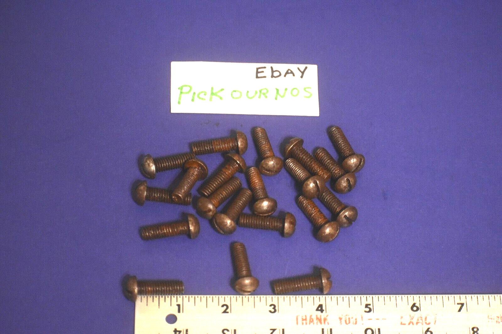 5/16-18 X 1″ Vintage Slotted Round Head Steel Machine Screws Bolts QTY 23