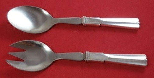 Baronet aka Arvesolv #7 by Hans Hansen Sterling Salad Serving Set HH WS 7 3/4″