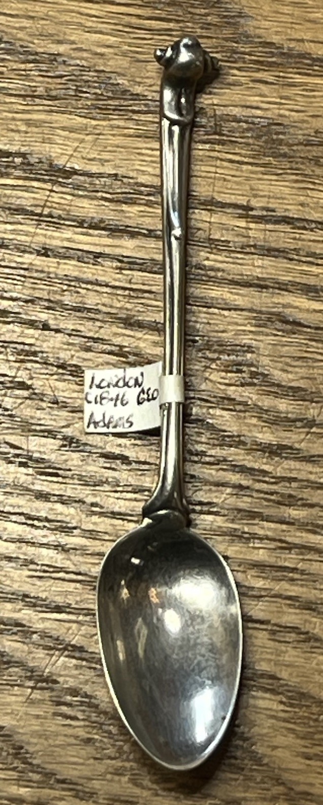 Victorian English Sterling Teaspoon Figured Handle George Adams 1846 Monogram