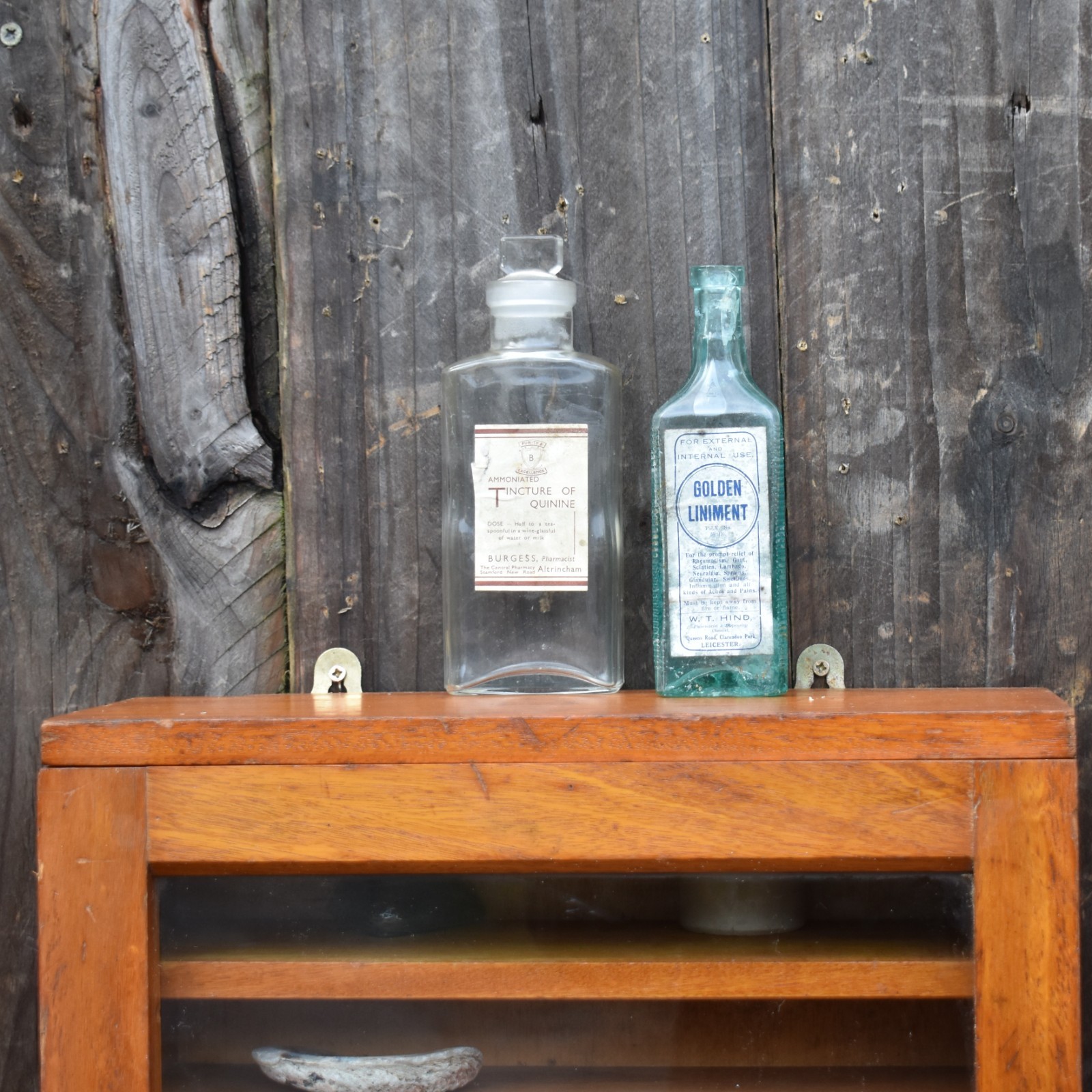 Vintage Remploy Engineer’s Workshop Collector’s Beech Bathroom Display Cabinet