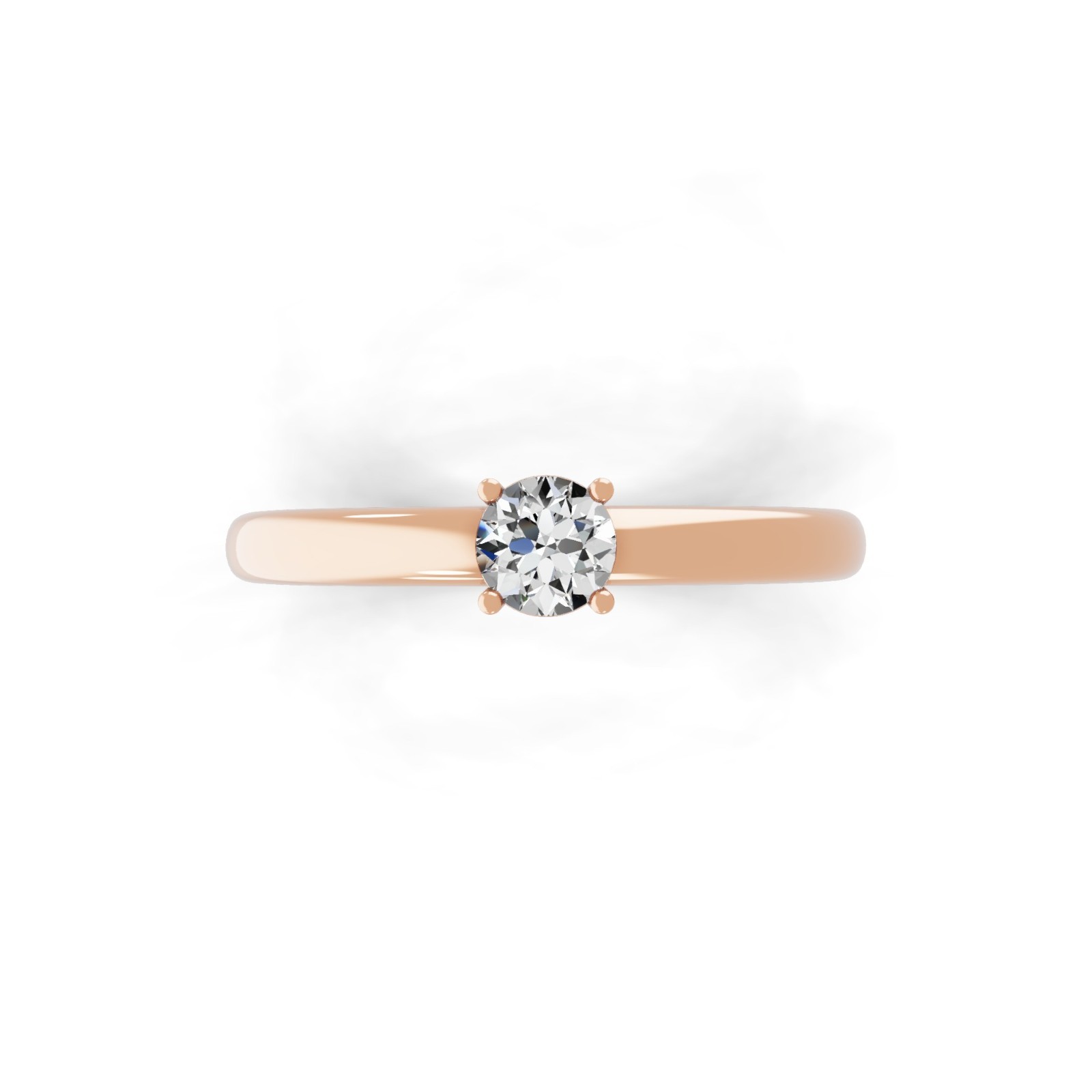 0.25Ct Round 9K Rose Gold Lab Grown Diamond Solitaire Ring Anniversary Jewelry