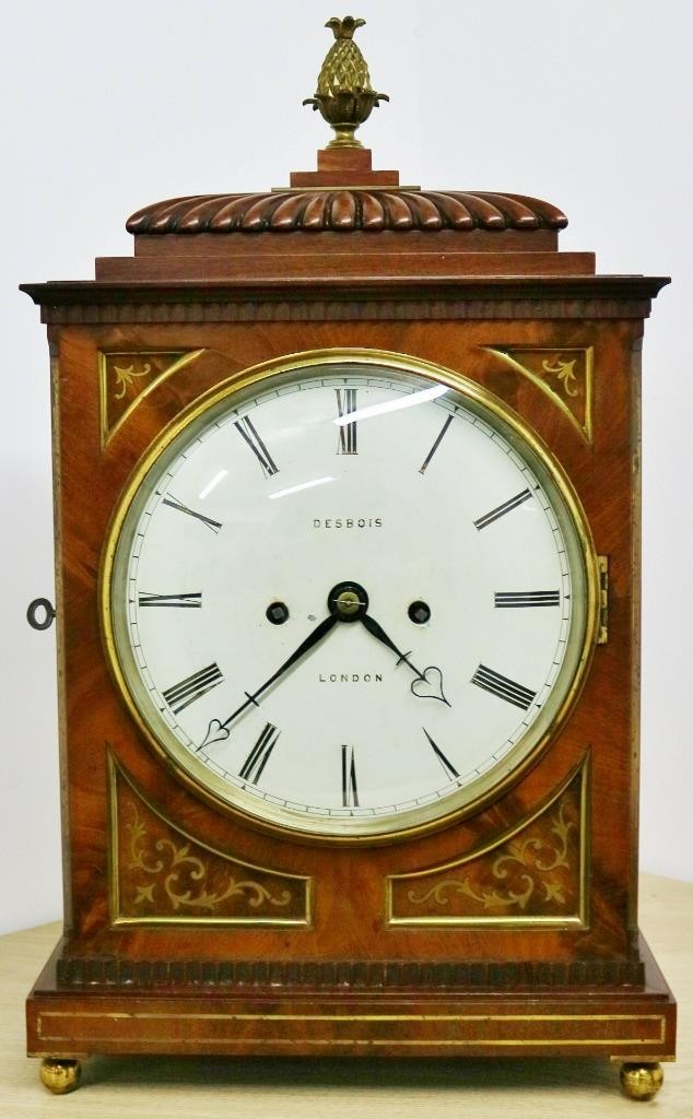 Antique English Regency Desbois Of London Twin Fusee Striking Bracket Clock