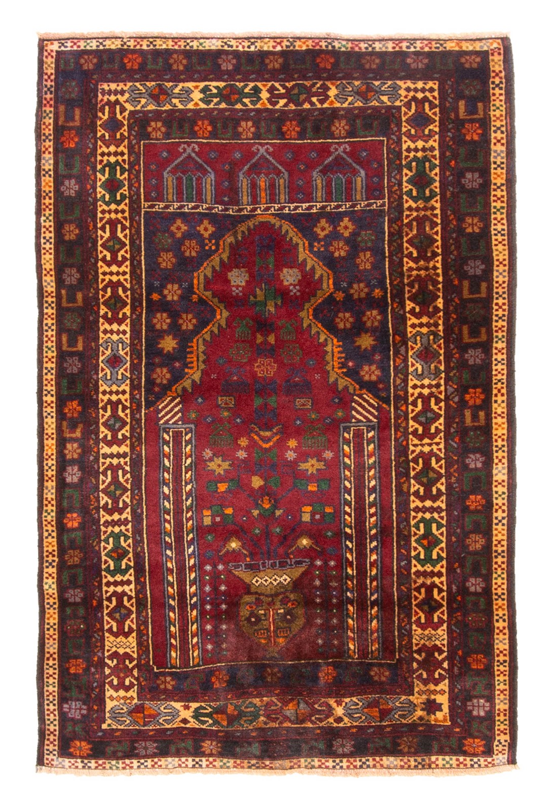 Traditional Vintage Hand-Knotted Area Rug 2’11” x 4’4″ Oriental Wool Carpet