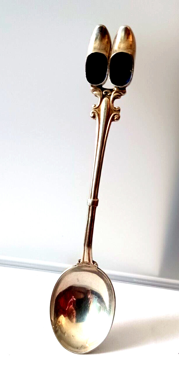 Holland Souvenir Spoon Dutch Shoes Silver-plated 90 Vintage Made in Holland