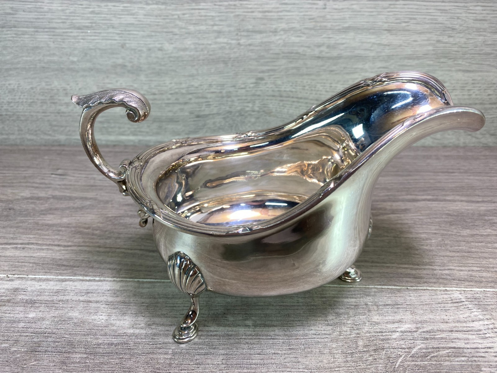 Antique English Silver plate Gravy Boat J D&S good quality piece stamped