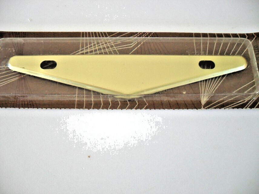 Vintage Nos 4-1/2″ Polished Brass Backplate For Chevron Pull w 2-3/4″ Centers