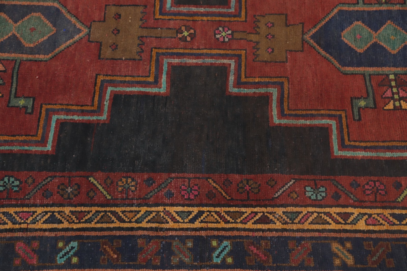 Handmade Wool 13′ Runner Rug Traditional Geometric 4×13 Vintage Hallway Carpet