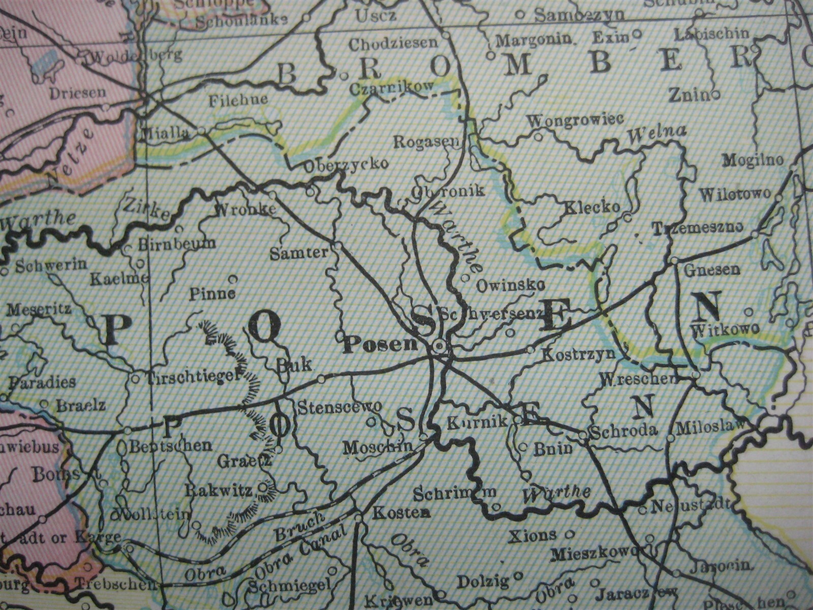 Original 1899 Map GERMANY Posen Prussia Bavaria Saxony Hanover Berlin Westphalia
