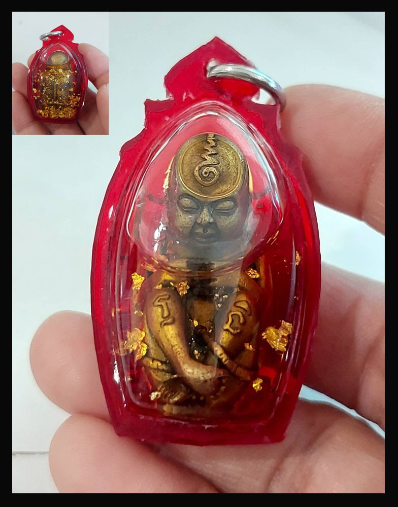 Thai Amulet Top Kuman Thong Mee with oil Copper help business By Lp Amnat 2565