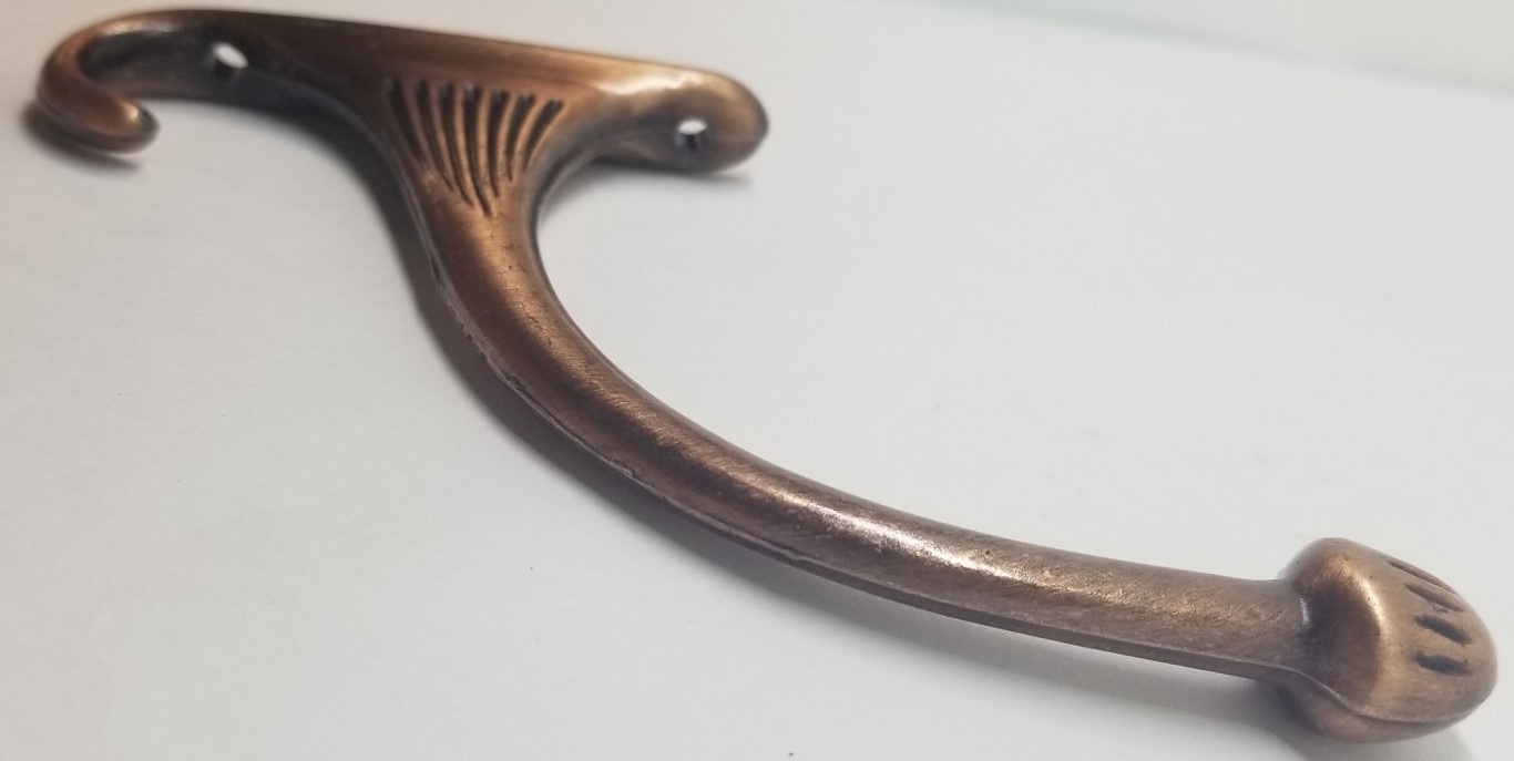 Single ANTIQUE COPPER costumer coat hook hall tree hat rack wall vintage old NEW