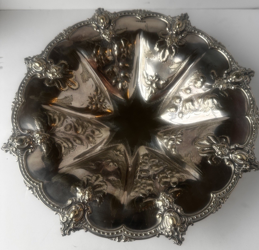 Antique Plante & Green Smith 1880-1900 Silver Plated Comport Tazza Repoussé