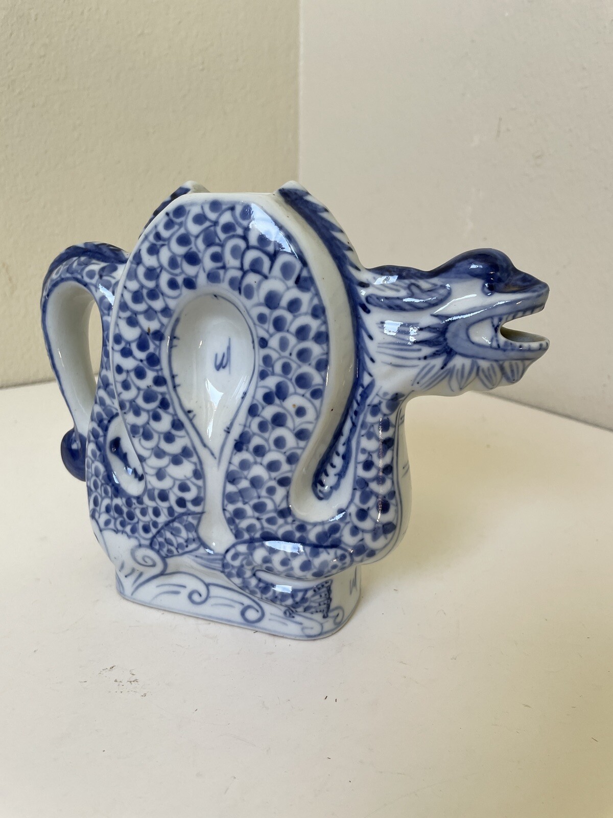 Dragon Teapot Porcelain china Antique Chinese Mid Century Era Qianlong