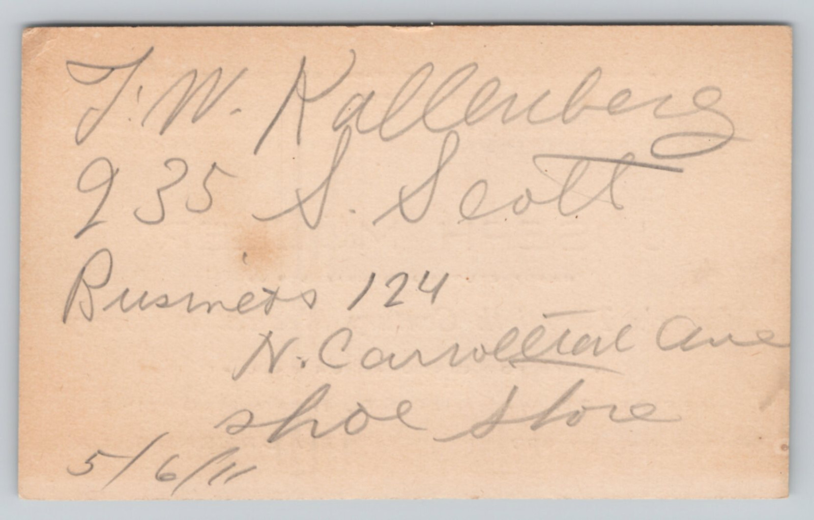 Joseph Muller Business Card – New Orleans LA – Quack Medicine – circa 1911