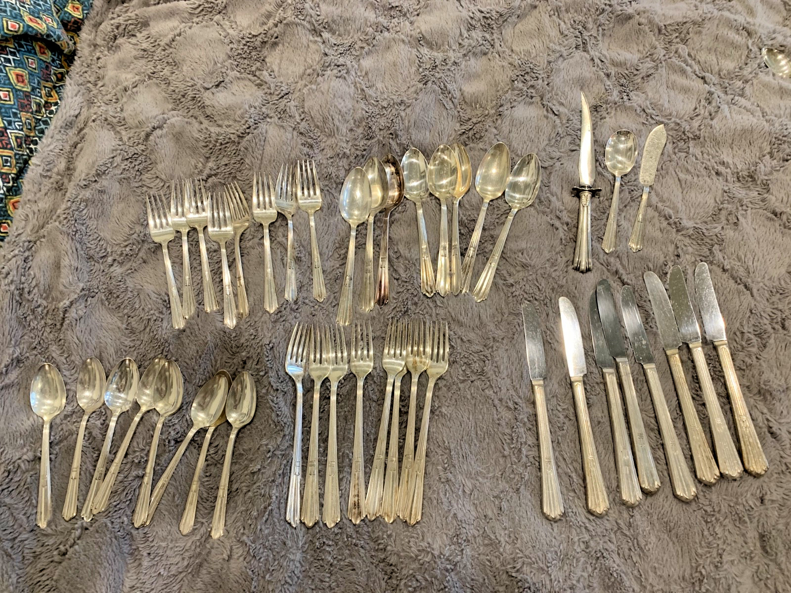 Stratford plate sectional IS flatware service for 8 plus serving cotillion