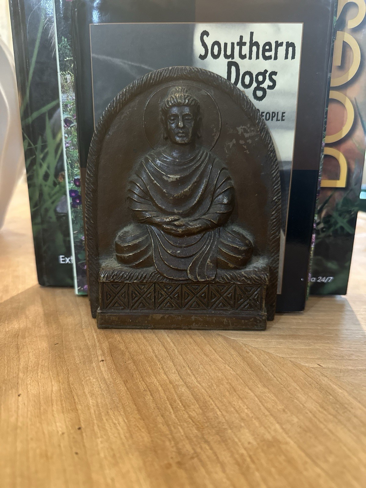 Bronze Tiffany Studios Buddah Bookend (1)