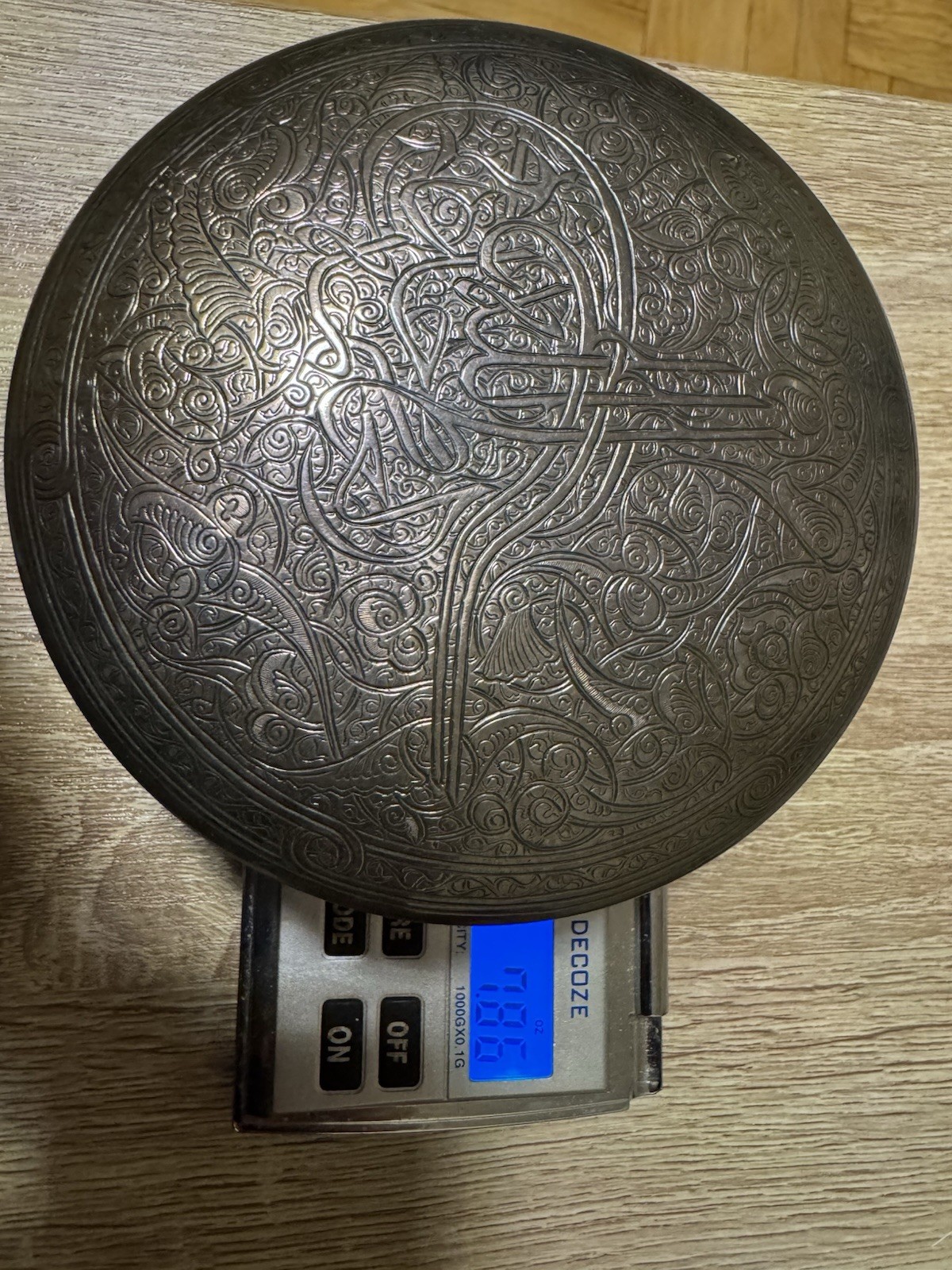 Vintage Middle Eastern Ottoman Silver Bowl Calligraphy