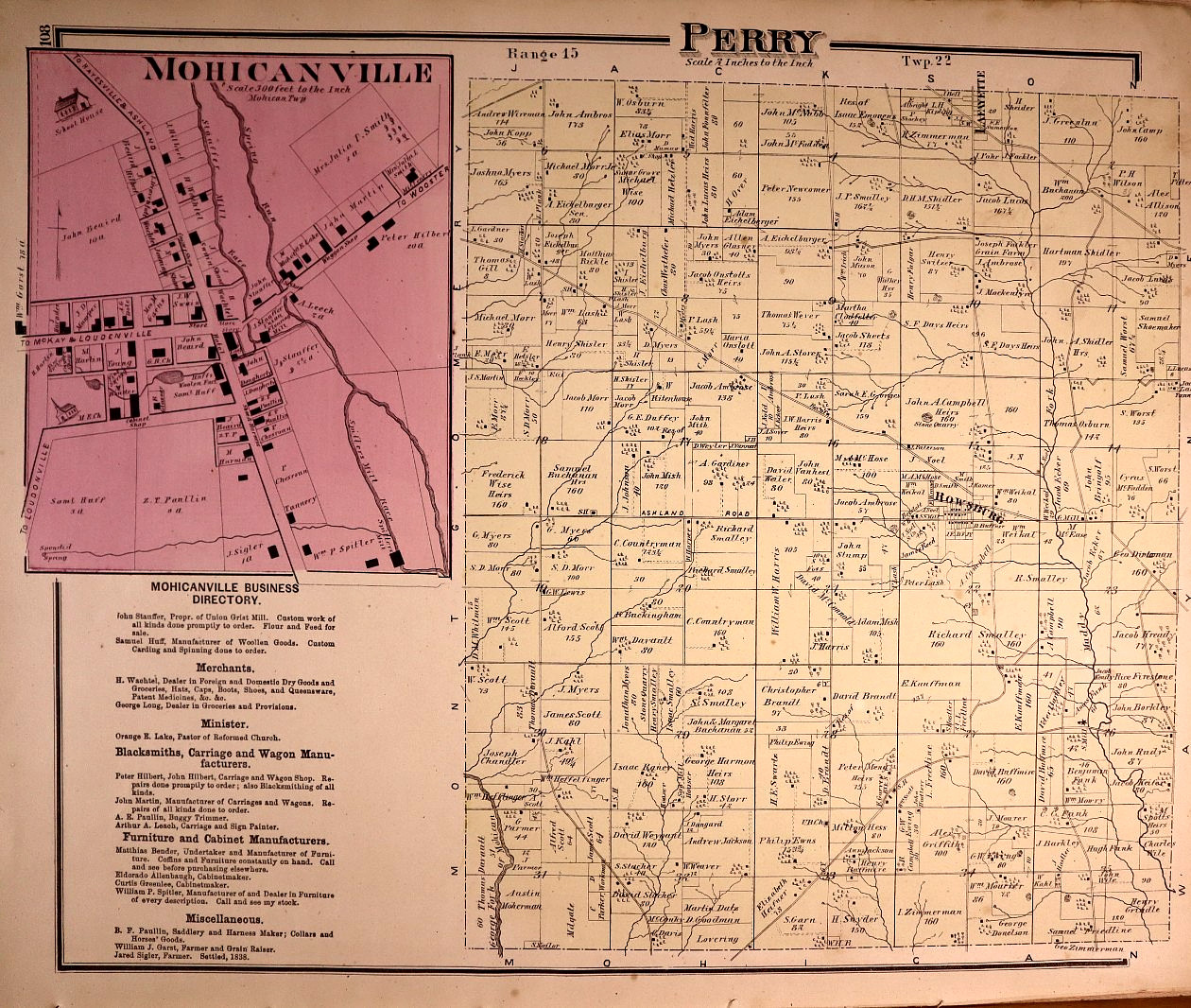 1874 Plat Map ~ Perry Township – Mohicanville, Ashland County, Ohio (14X17)-#18