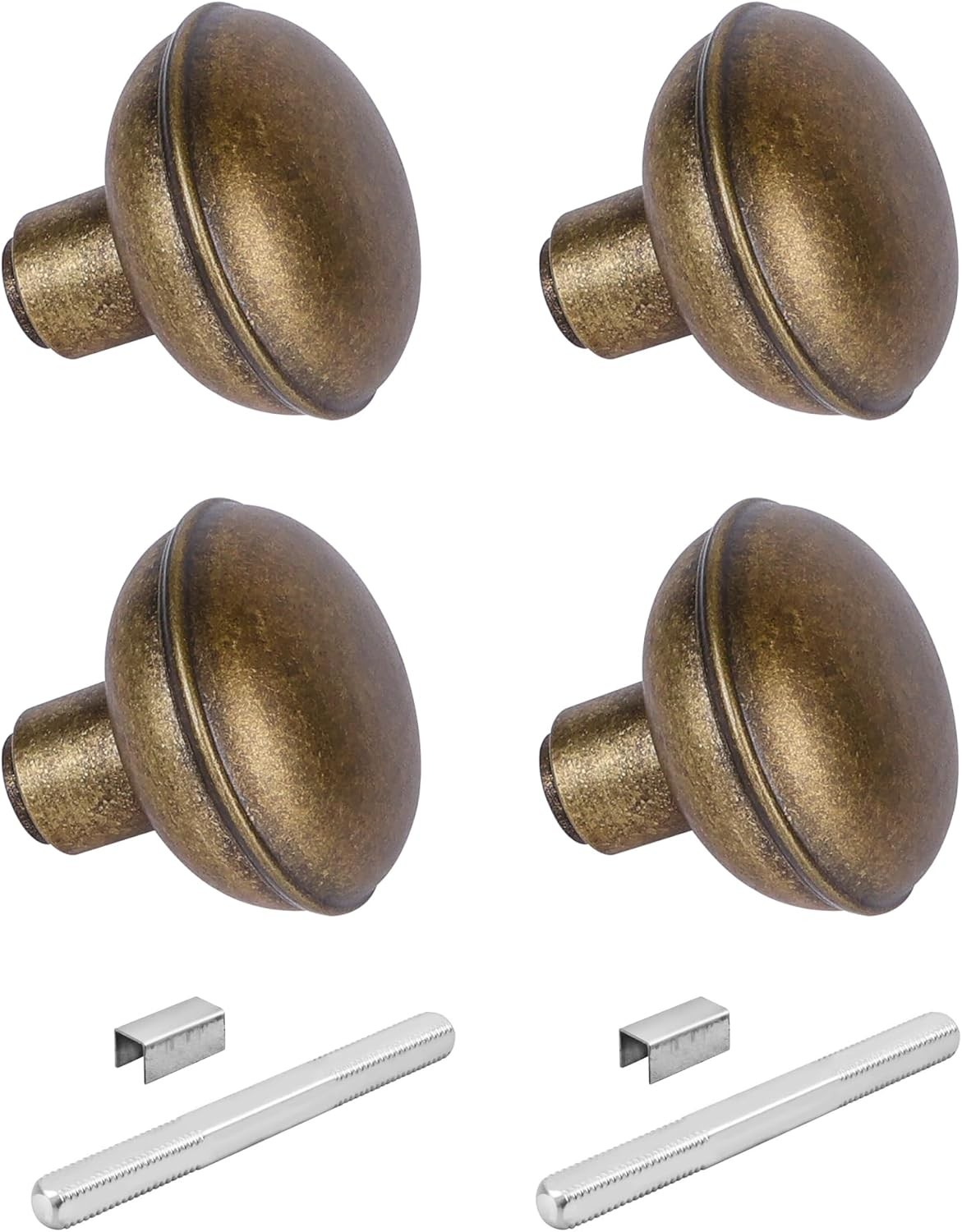 2 Pack Vintage Antique Brass Door Knob Set with Spindle, Vintage Old Style Door