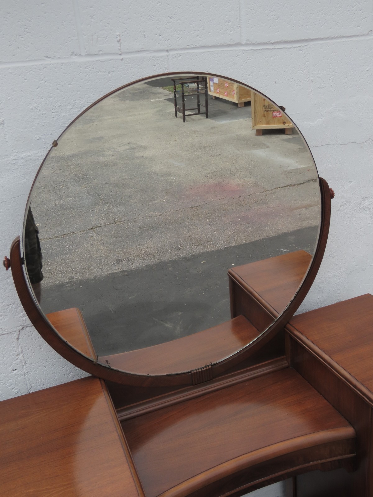 1920s Art Deco Vanity Makeup Table with Bakelite Handles 6580