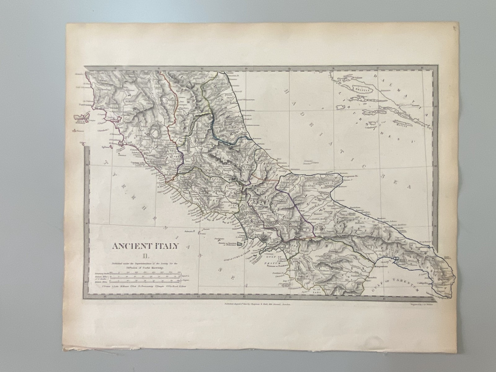 1830 SDUK MAP #41 ITALY, ANCIENT, II., TO TARENTUM Chapman & Hall