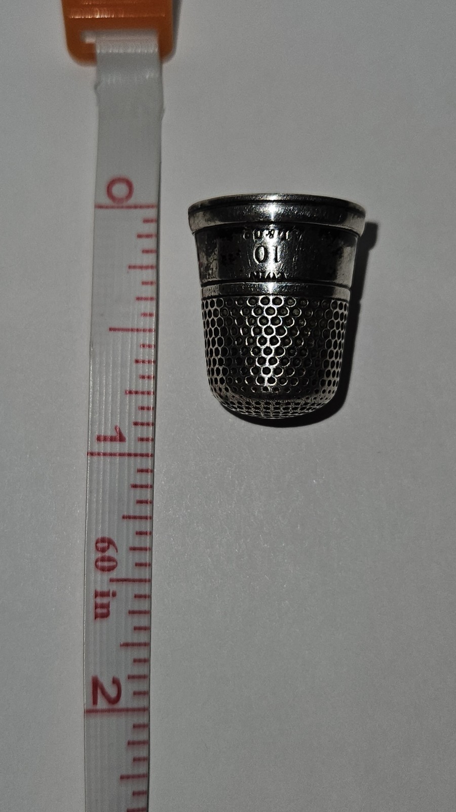 Antique 1900s AL & Co Coin Silver Size 10 Thimble No Holes “M.E.H” Monogram