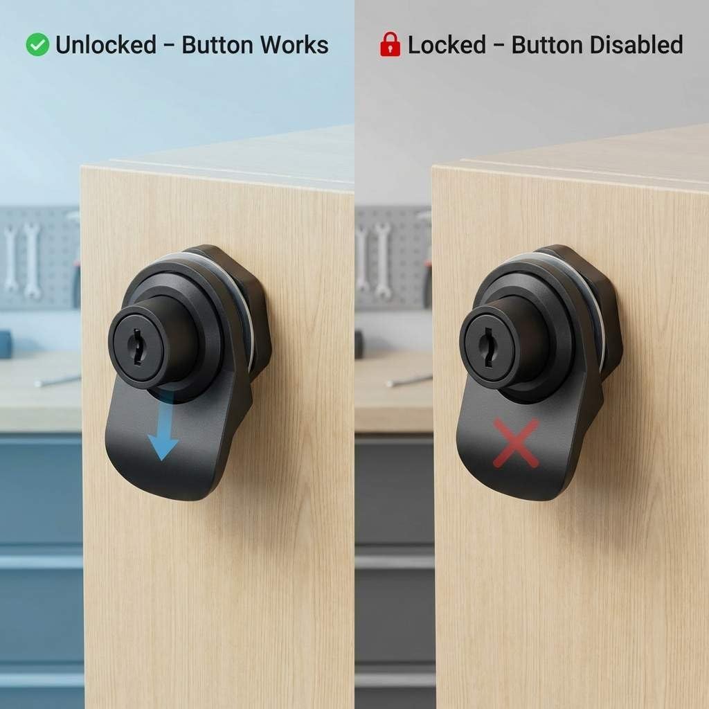 QWORK Push Button Latch, 2 Pack Plastic Push-to-Close Latches 2 Pack, Black