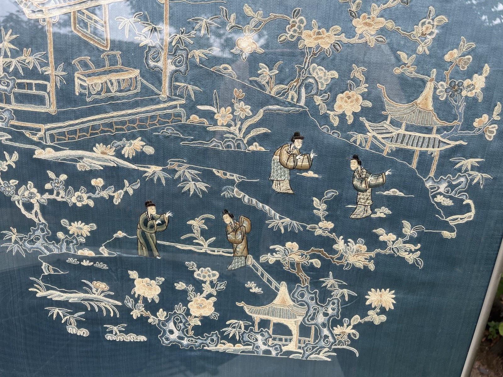 Very Finely Embroidered Antique Chinese Embroidered 27.5in X20in