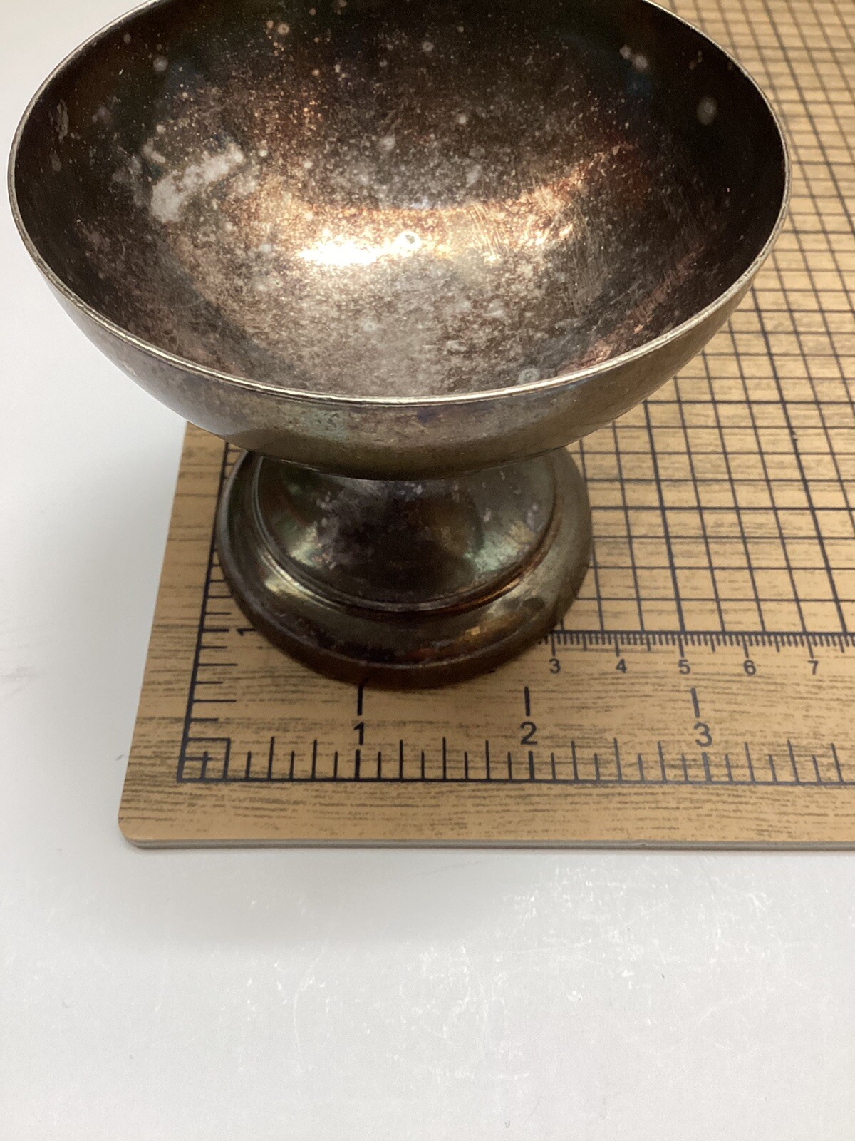 Grand Silver Co Wear Brite Nickel Silver Cup Sm Vtg Engraved Seahorse & Stamped