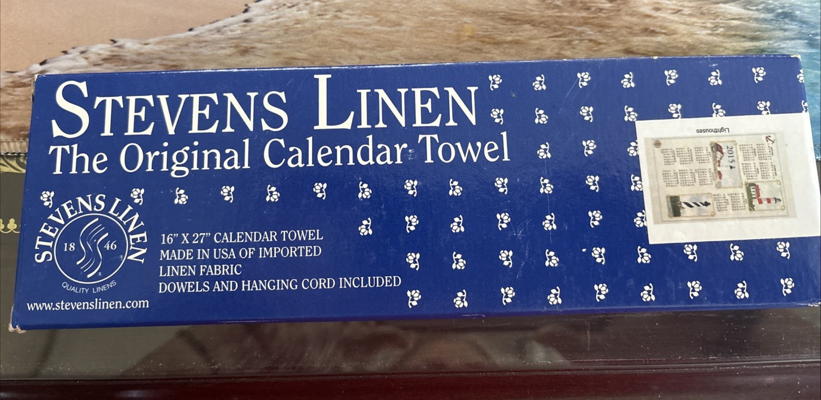2015 Calendar Tea Towel – Maritime Nautical light house Linen Towel NOS