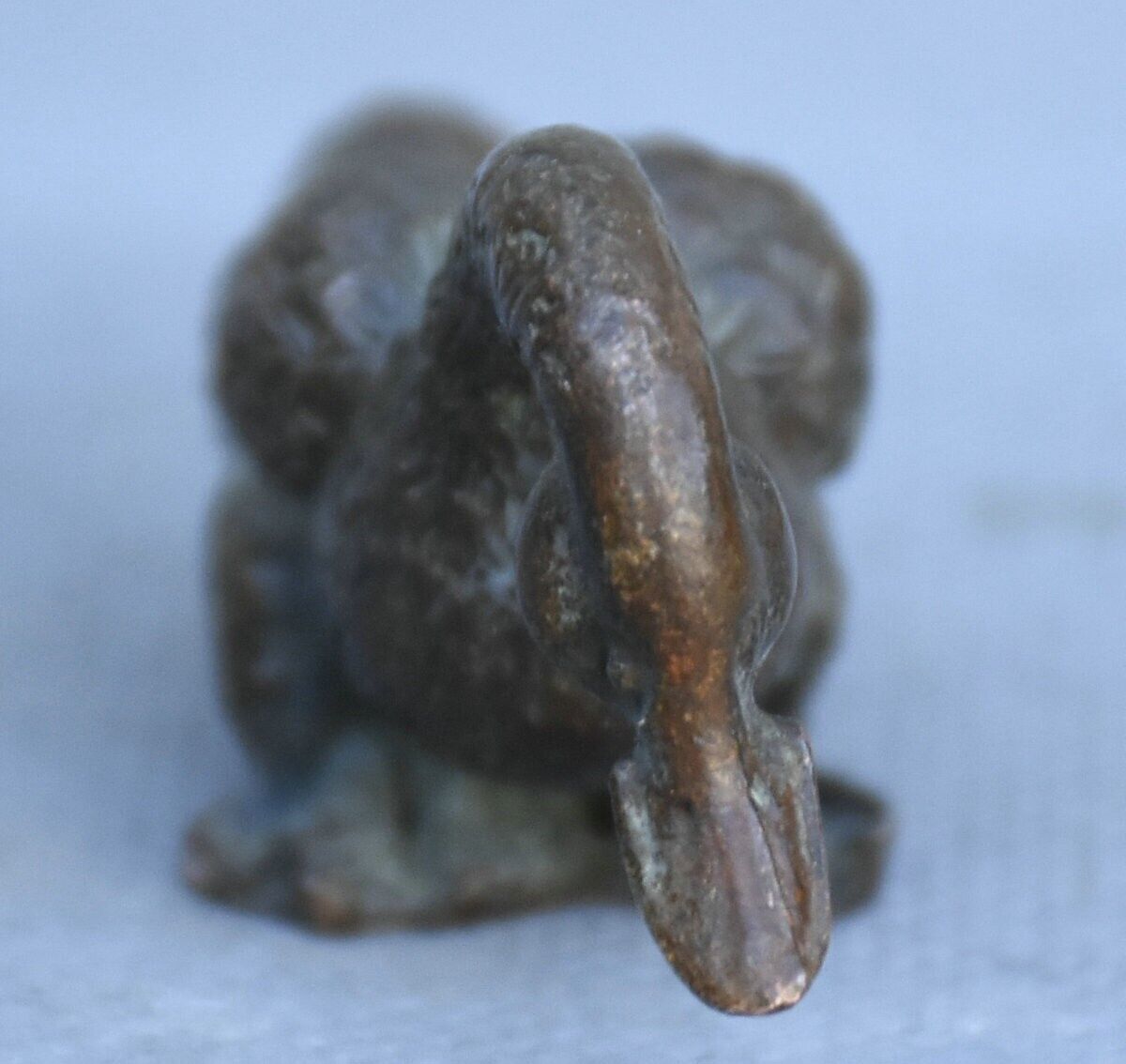 6CM Old China Dynasty Bronze Fengshui Exorcize Duck Goose Animal Statue