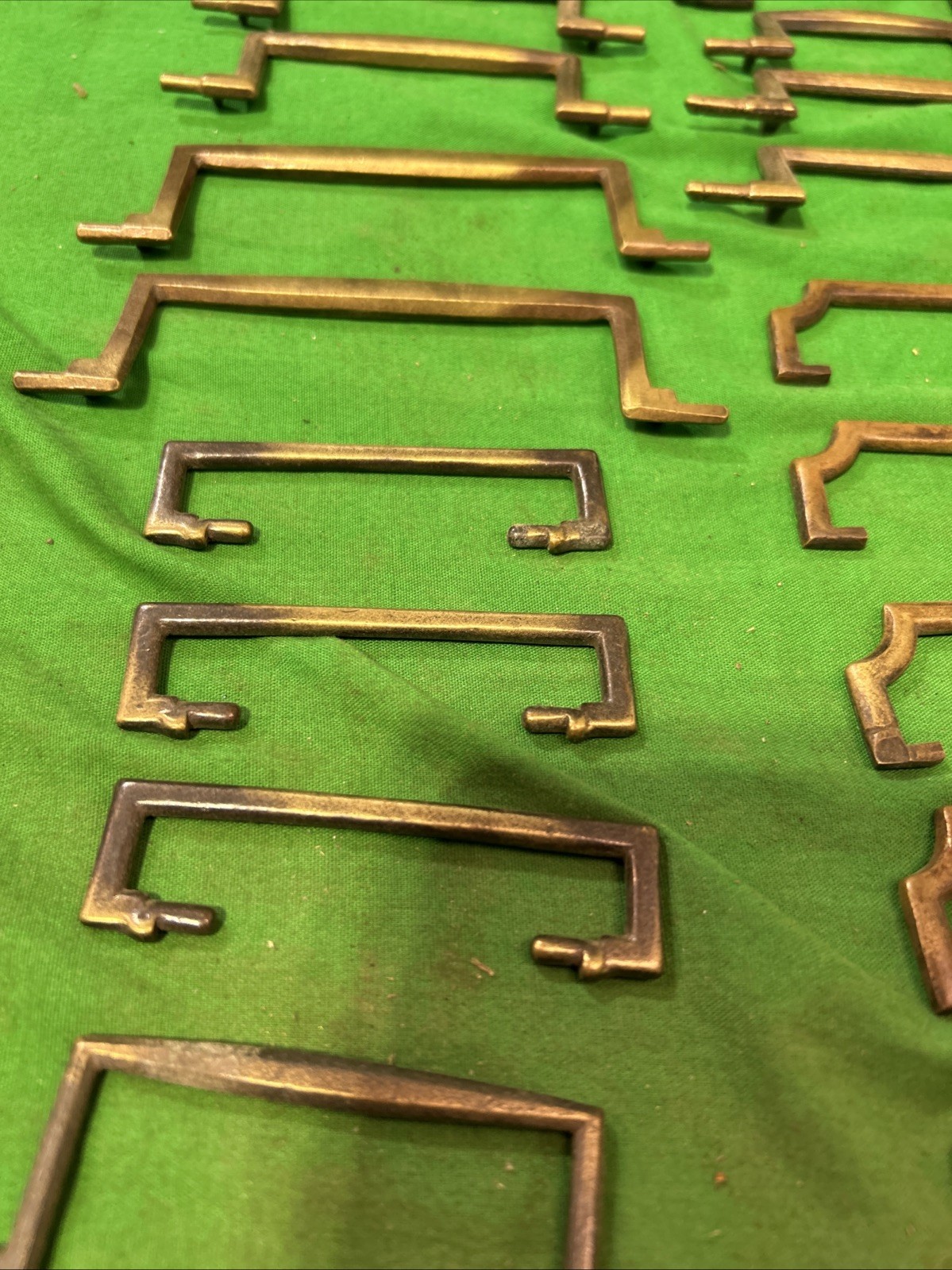 Twenty Plus Drawer Pull Drop Bail Pull MCM Brass Swinging Handle Mid Century