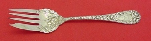 Chrysanthemum by Durgin Sterling Silver Salad Fork 4-Tine Fancy 6 1/8″ Flatware