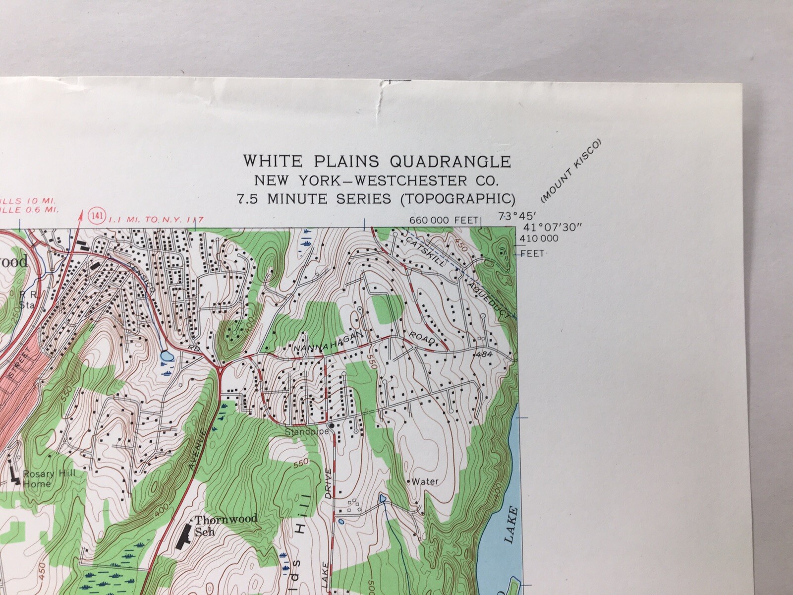 West Plains Quadrangle New York Westchester County 1957 Geological Survey Map